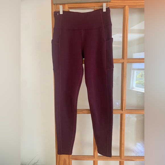 Athleta Altitude Pant Polartec Stretch  Spiced Cabernet Pocket Sz  small - Picture 6 of 8